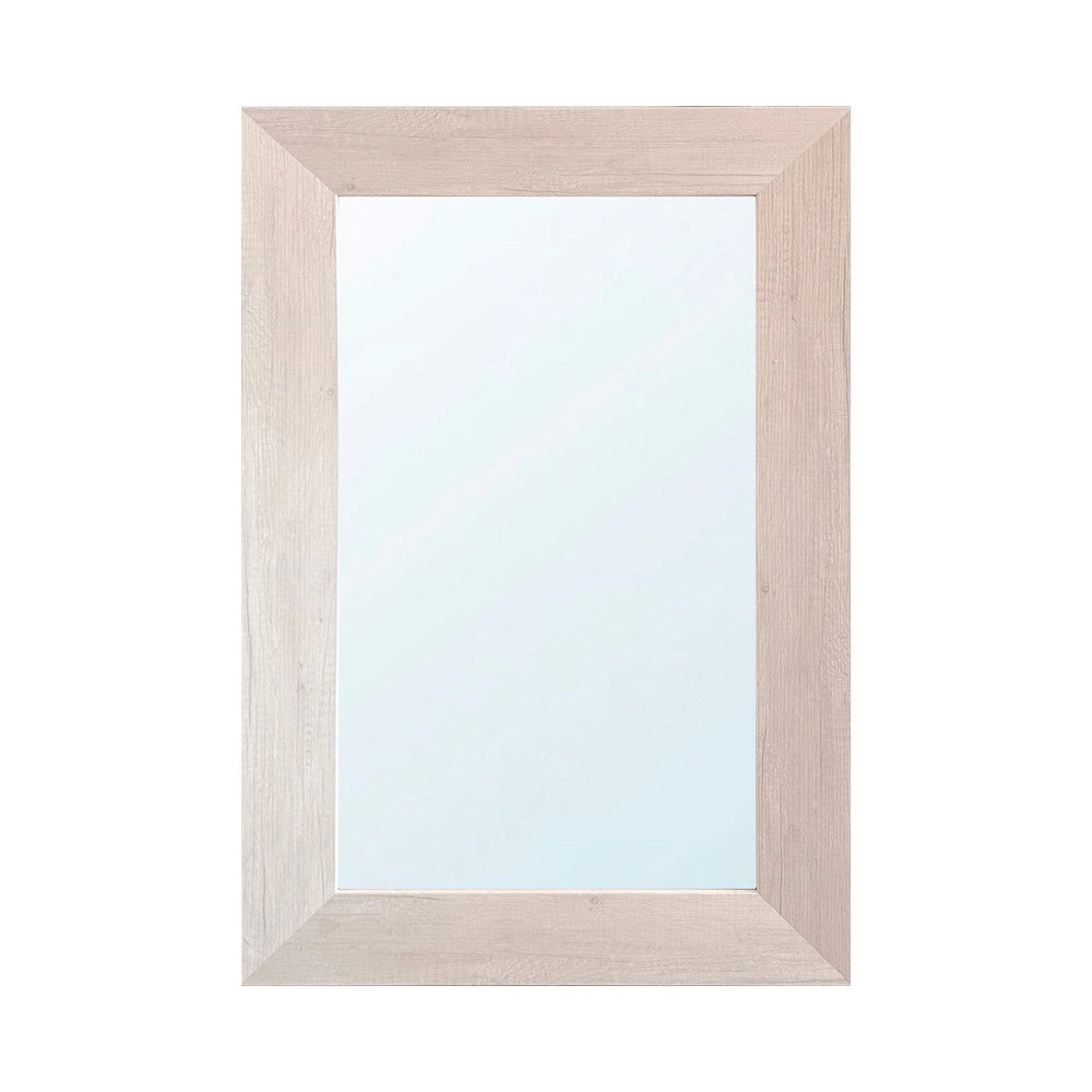 Specchiera Loto Rettangolare con Cornice rovere bianco 102x65 cm. – Eleganza Naturale per Ogni Ambiente