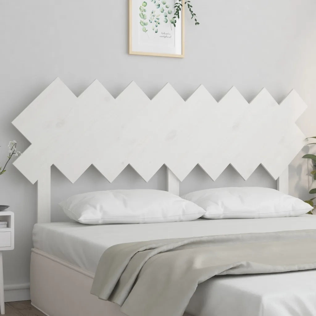 Testiera per Letto-Testata-Testiera Decorativa Bianca 159,5x3x80,5cm Legno Massello di Pino