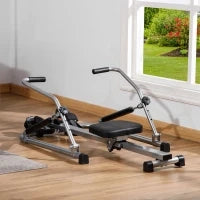 Vogatore Pieghevole, 4 Livelli di Resistenza e Display, Acciaio e ABS, 129x70x70 cm