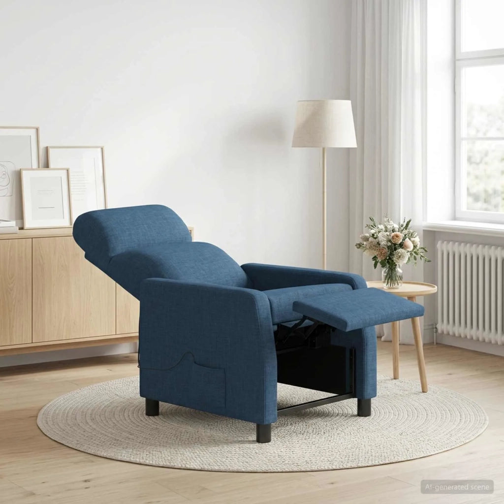Divano Sedia-Poltrona Massaggiante Blu Tessuto 143965