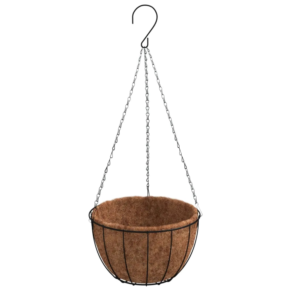 Fioriere Pensili 4 pz Rivestimenti Cocco Nero Ã˜35x52cm Acciaiocod mxl 81511