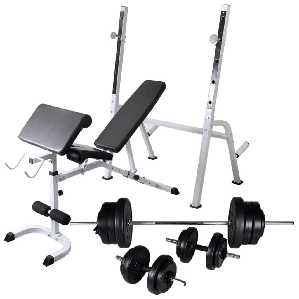 Panca per allenamento con pesi e rastrelliera per pesi set di manubri da 60,5 kg 02_0000025