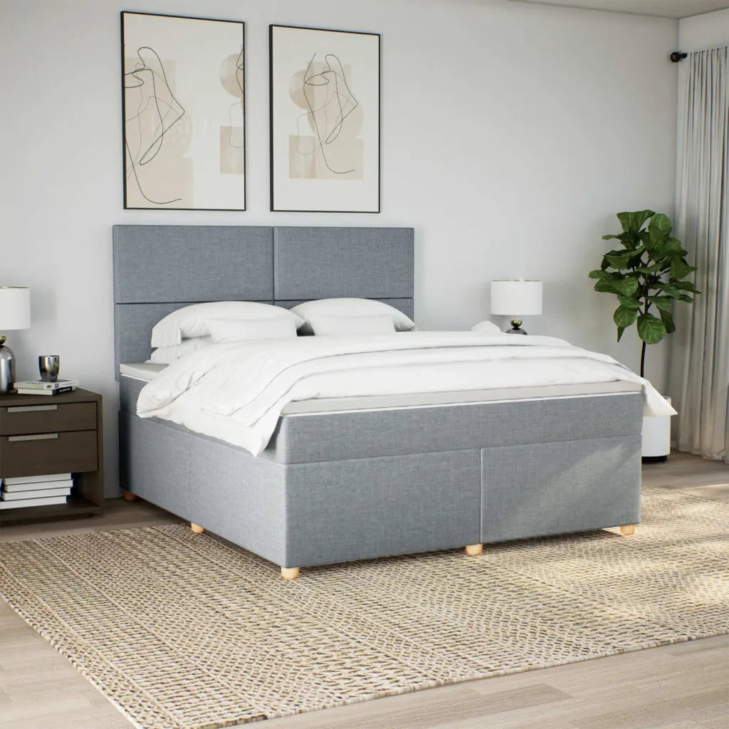 Giroletto a Molle con Materasso Grigio Chiaro180x200 cm Tessuto 3291352