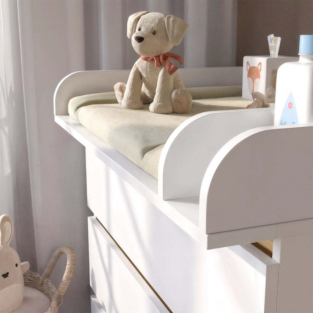 Fasciatoio da mobile Emmi Bianco/Rovere dorato 80 x 111.7 cm con 4 cassetti Vitalispa