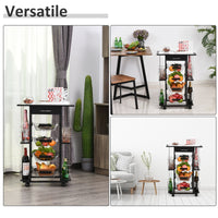 Carrello da Cucina con 4 Cestini e 4 Scomprati in Legno di Pino 57x37x83 cm  Nero