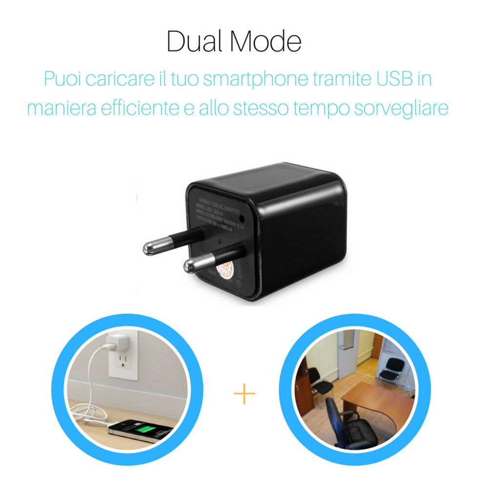 Trade Shop - Telecamera Nascosta Spycam Caricatore Batteria Smartphone Adattatore Usb 32gb Hd -