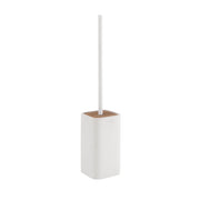 Scopino WC con ciuffo in setole d'appoggio in resina e bambù 1333 Gedy serie NINFEA Bianco Matt