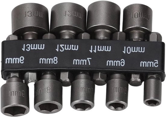 Set di chiavi a 1/4 pollici a forma di stella in vanadio - 9 pezzi con contenitore di conservazione.