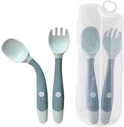 Set di forchette per bambino - Resistente al calore - Ripiegabile - Sicuro materiale PP - Adatto per l'autoalimentazione - Forchette per bambino in silicone