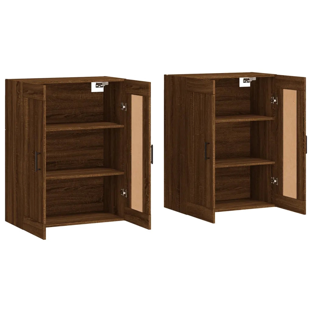 Armadietti a Parete 2 pz Rovere Marrone in Legno Multistrato 3198032