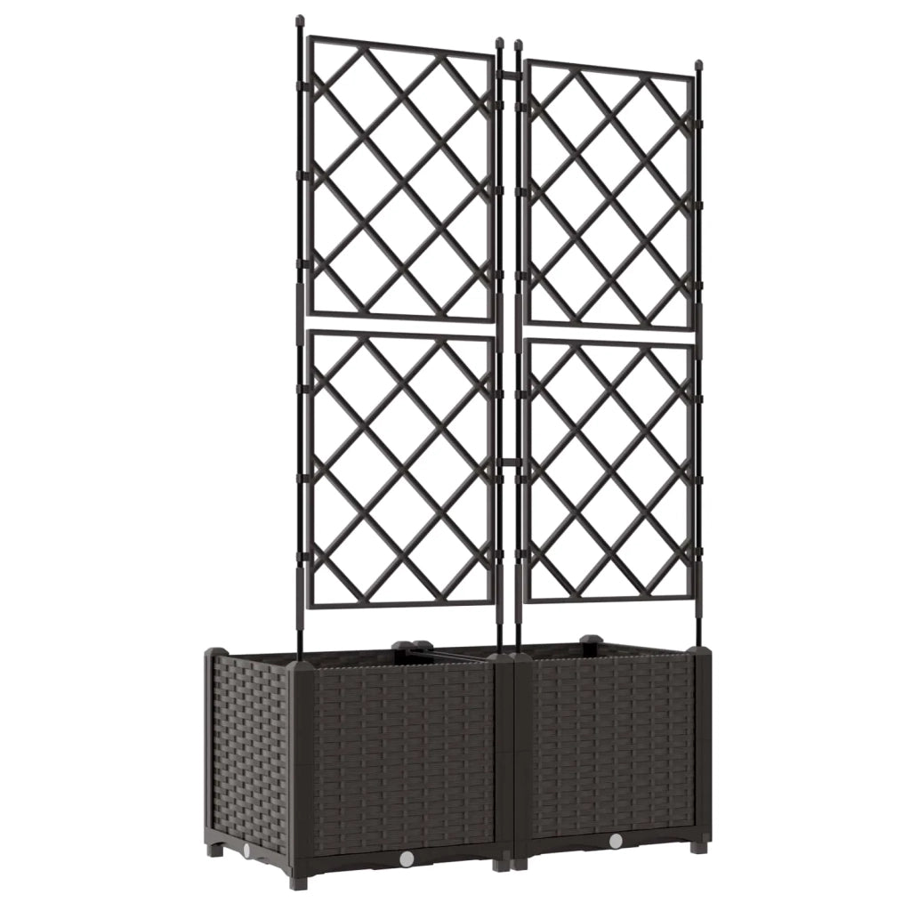 Vaso da giardino 2 pcs Marrone 80 x 40 x 143 cm Plastica 42002815