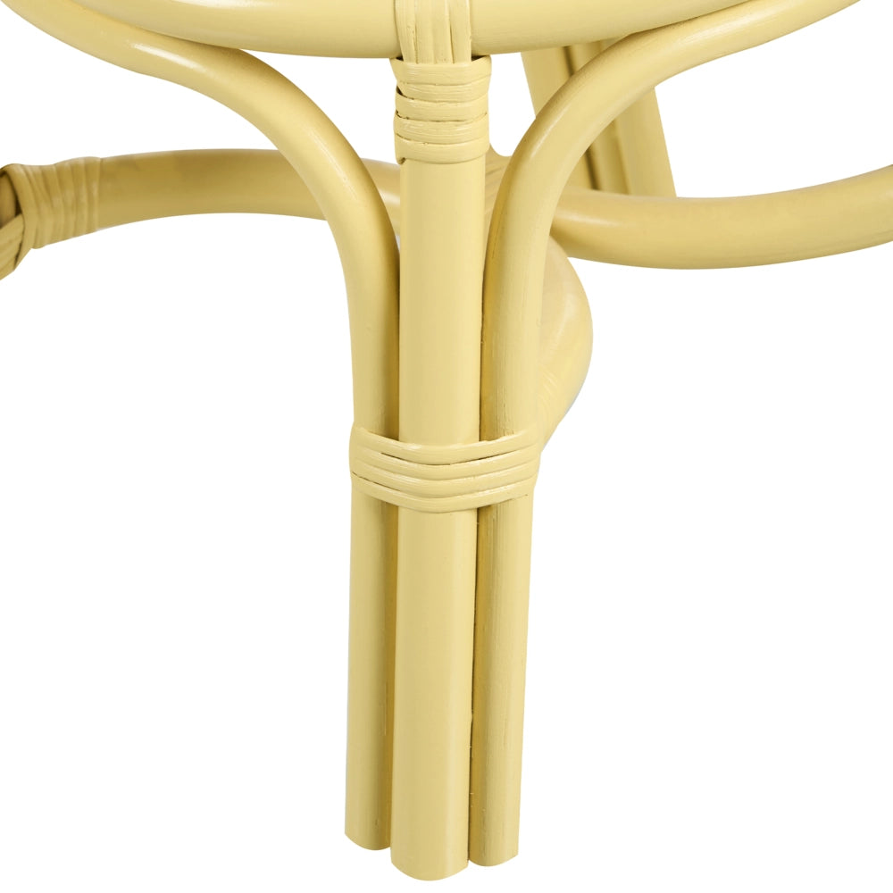 Sedia per bambini in rattan naturale giallo Patio Outdoor Indoor Boho Fatto a mano