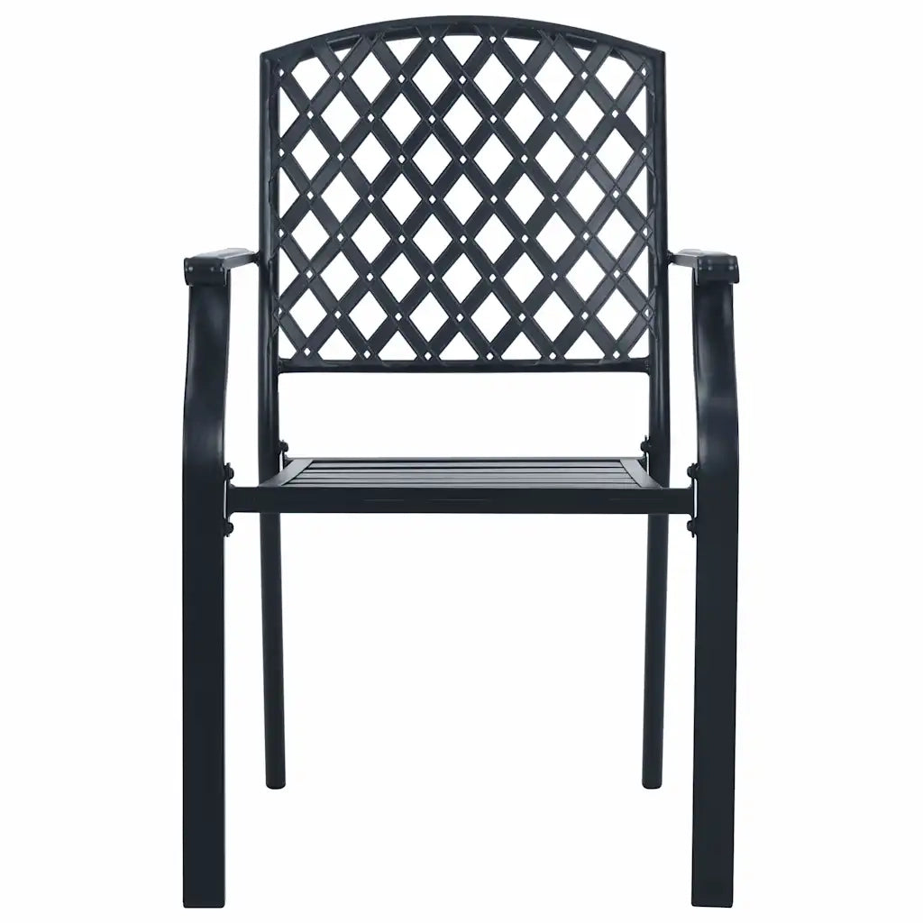 vidaXL Set Sedie Giardino Impilabili 5pz Antracite Acciaio Verniciato