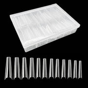 Nageltips XXL Transparanti - 240 Stuks - Copertura a Metà - Falsi Nageltips - Estensioni Acrilico/Gel - ABS - Lunghezza Extra - Kunstnagels