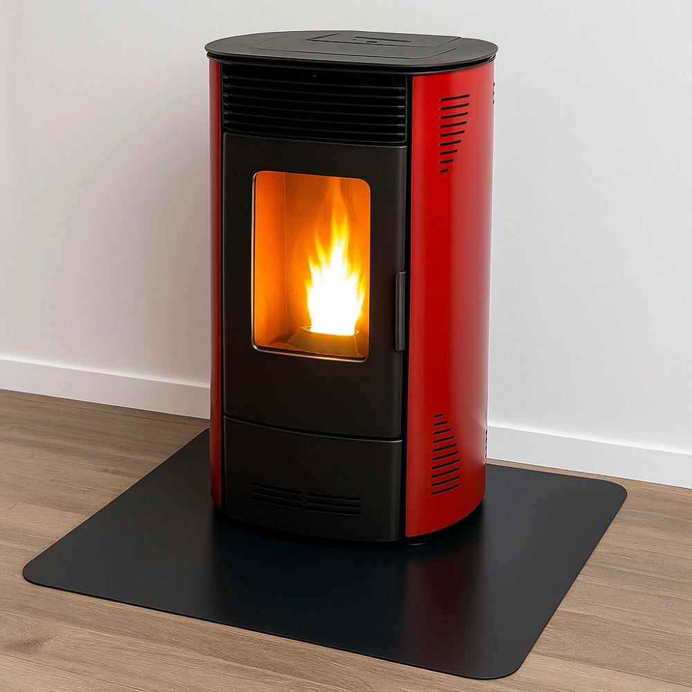 Pedana salva pavimento in lamiera stufa a pellet protezione cenere fuliggine *** misure 700 x 600 mm (quadrata), conf...