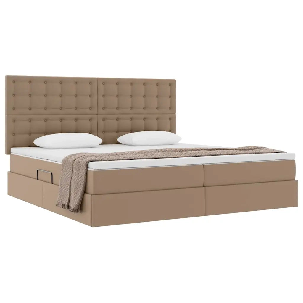 Letto con Contenitore Cappuccino 200 x 200 cm Pelle Sintetica 3371684