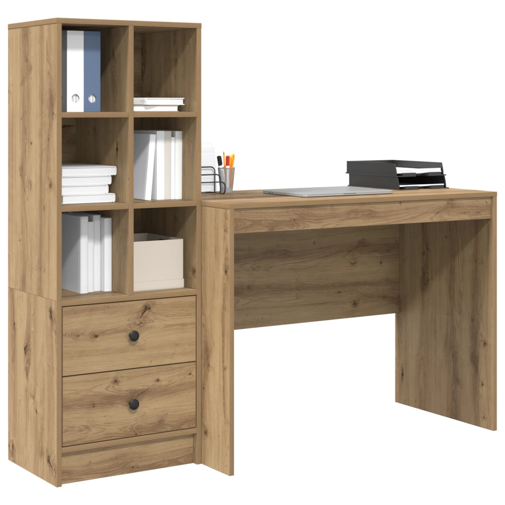 Scrivania con Magazzino Quercia Artigianale Legno Ingegnerizzato