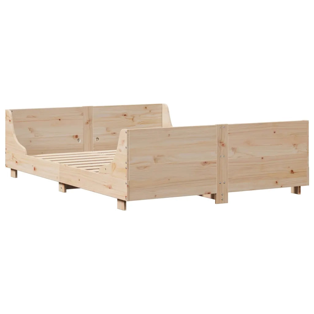 Letto matrimoniale | Letto per adulti | Letto senza Materasso 120x200 cm in Legno Massello di Pino