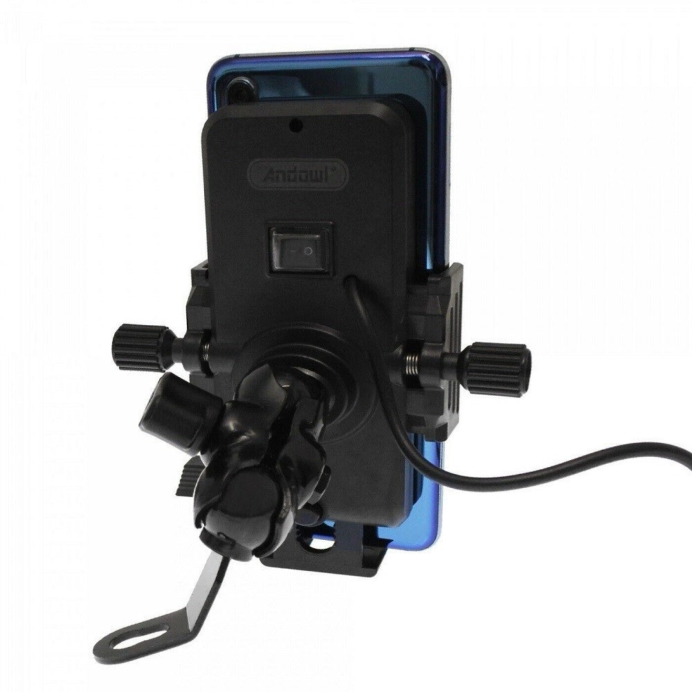 Trade Shop - Supporto Porta Cellulare Con Presa Usb Per Moto Bici Ricarica 5v 2.1a Q-cd66 -