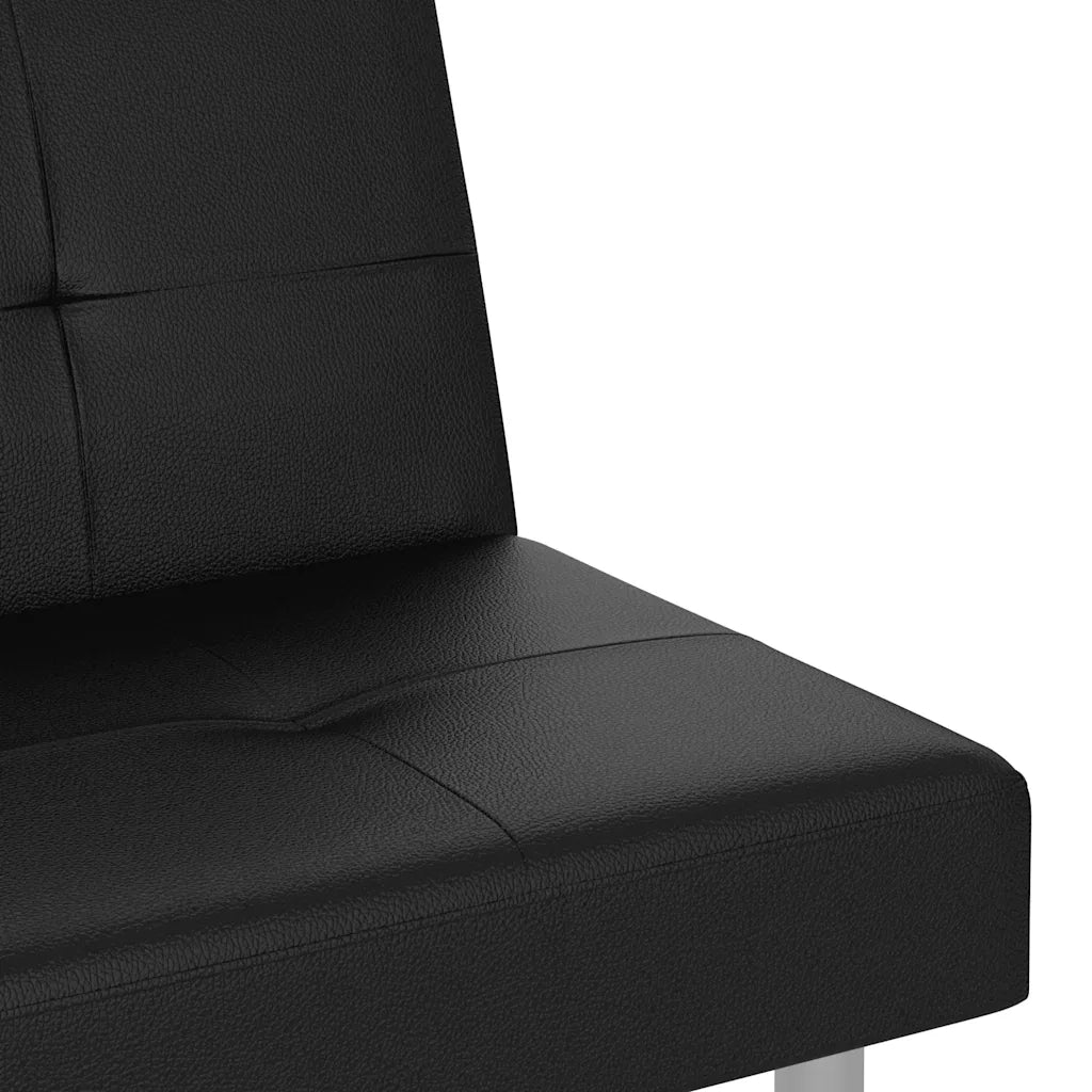 Divano letto | Sof¨¤ letto | Letto singolo con Portabicchieri in Similpelle Nero