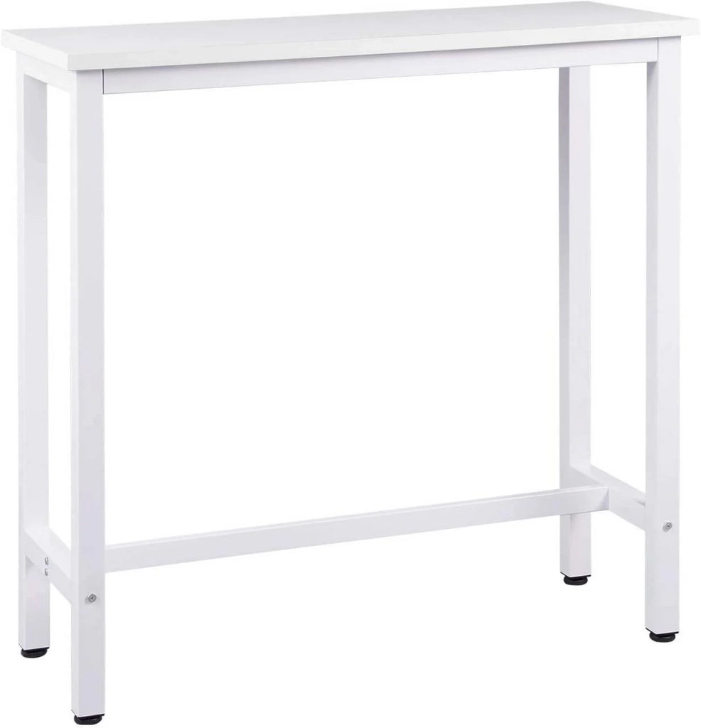 Tavolo da bar tavolo da bistrot struttura in metallo piano in truciolato tavolo alto tavolo da pranzo 100 cm bianco 19_0000008