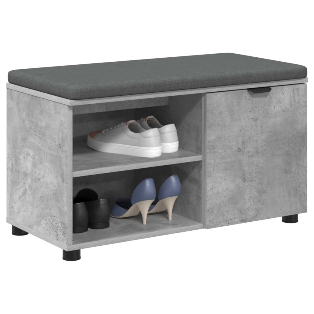 Panca per ingresso con cuscino Grigio Cemento 80 x 38 x 46 cm