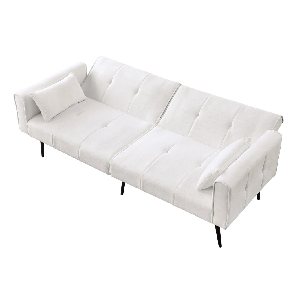 Divano letto 175x71x71 cm facile da montare in tessuto beige