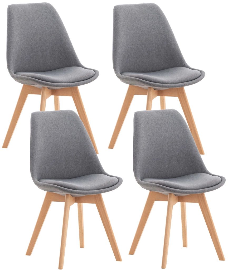 Set 4 Sedie Pranzo Linares grigio chiaro,Tessuto