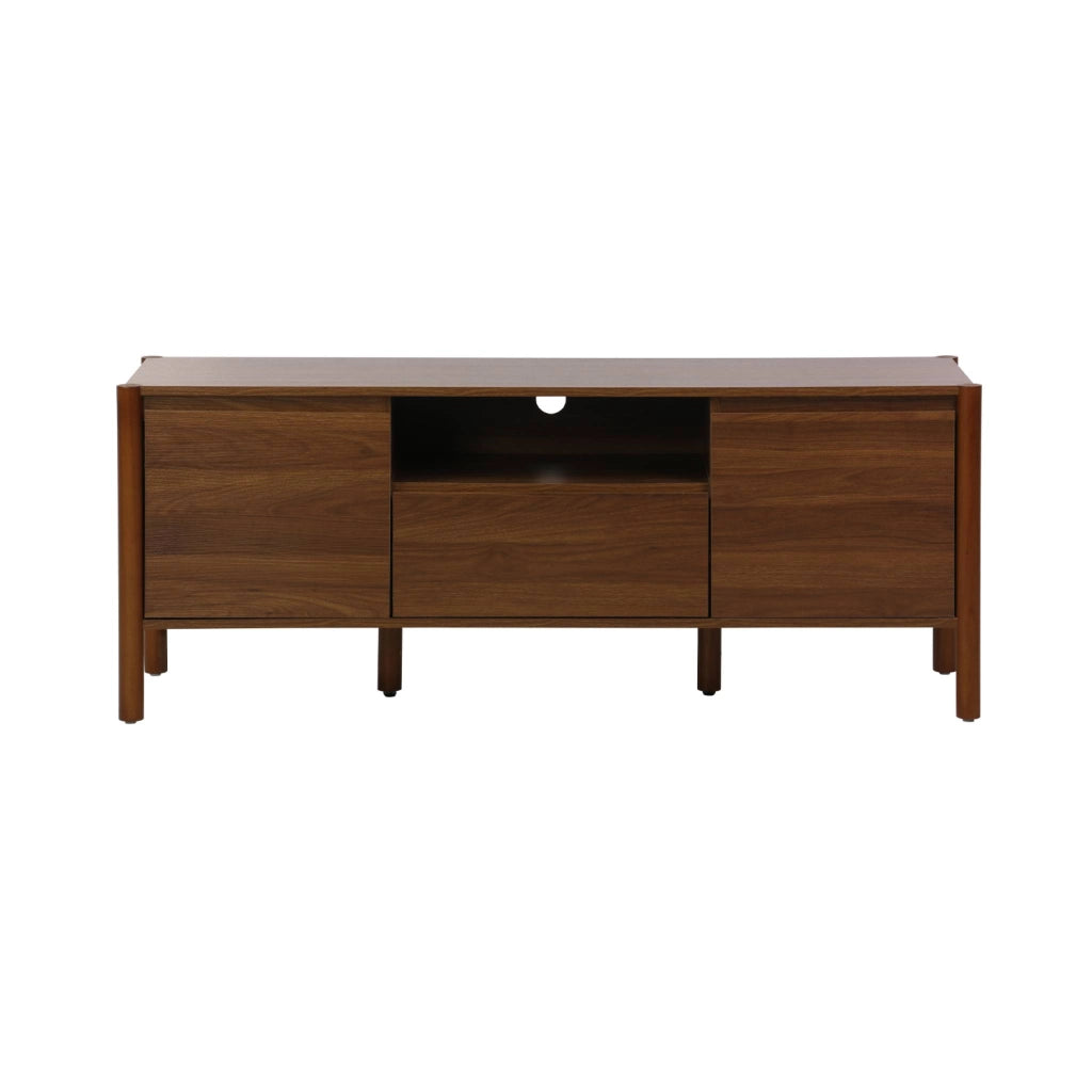 Mobile tv decorazione legno 2 ante 1 cassetto 140cm, noce