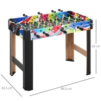 Calcio Balilla con 2 Tabelloni Segnapunti, in Legno, Acciaio Inox e Plastica, 86.5x43.5x63 cm, Multicolore
