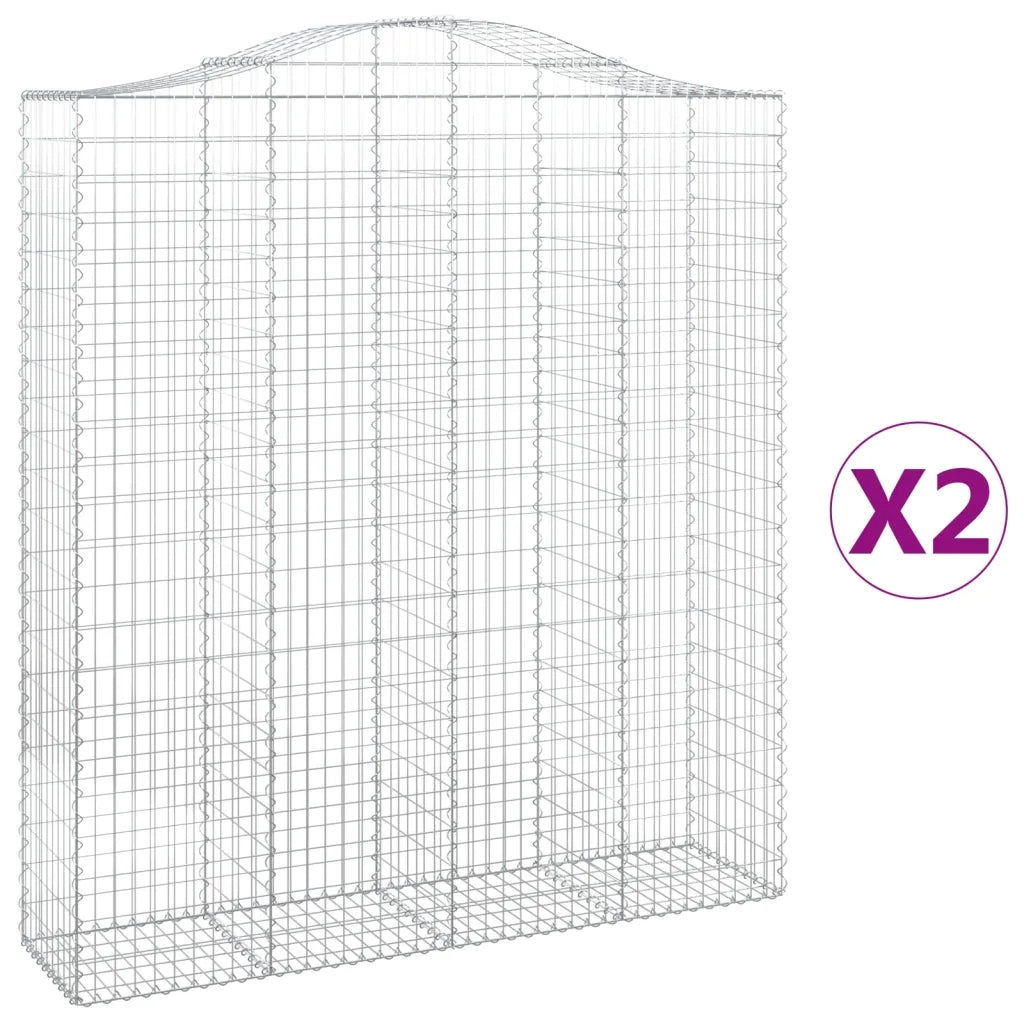 Cesti Gabbioni ad Arco 2 pz 200x50x220/240 cm Ferro Zincato