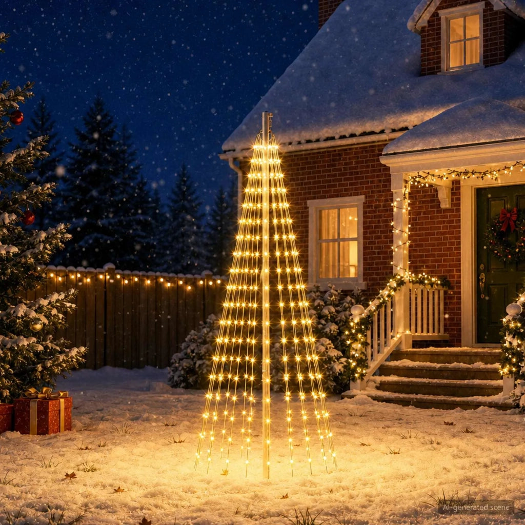 Luci per albero di Natale con picchetti e asta per bandiera 3468898