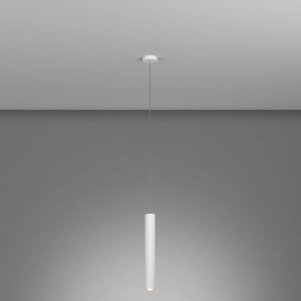 Lampadario Industrial-Minimal Xeana Metallo Bianco 1 Luce Gu10