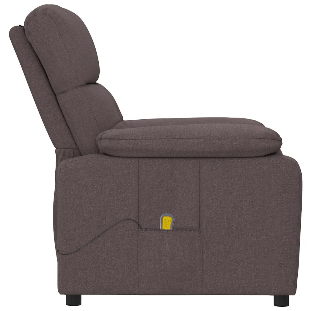 Poltrona Massaggiante Marrone Scuro in Tessuto 289677