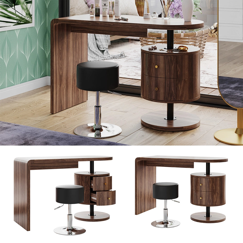 Vicco Tavolino da toilette Rovere rustico 120 cm con sgabello