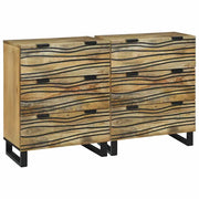 vidaXL Sideboards con cassetto 2 pcs Marrone 60 x 33.5 x 75 cm