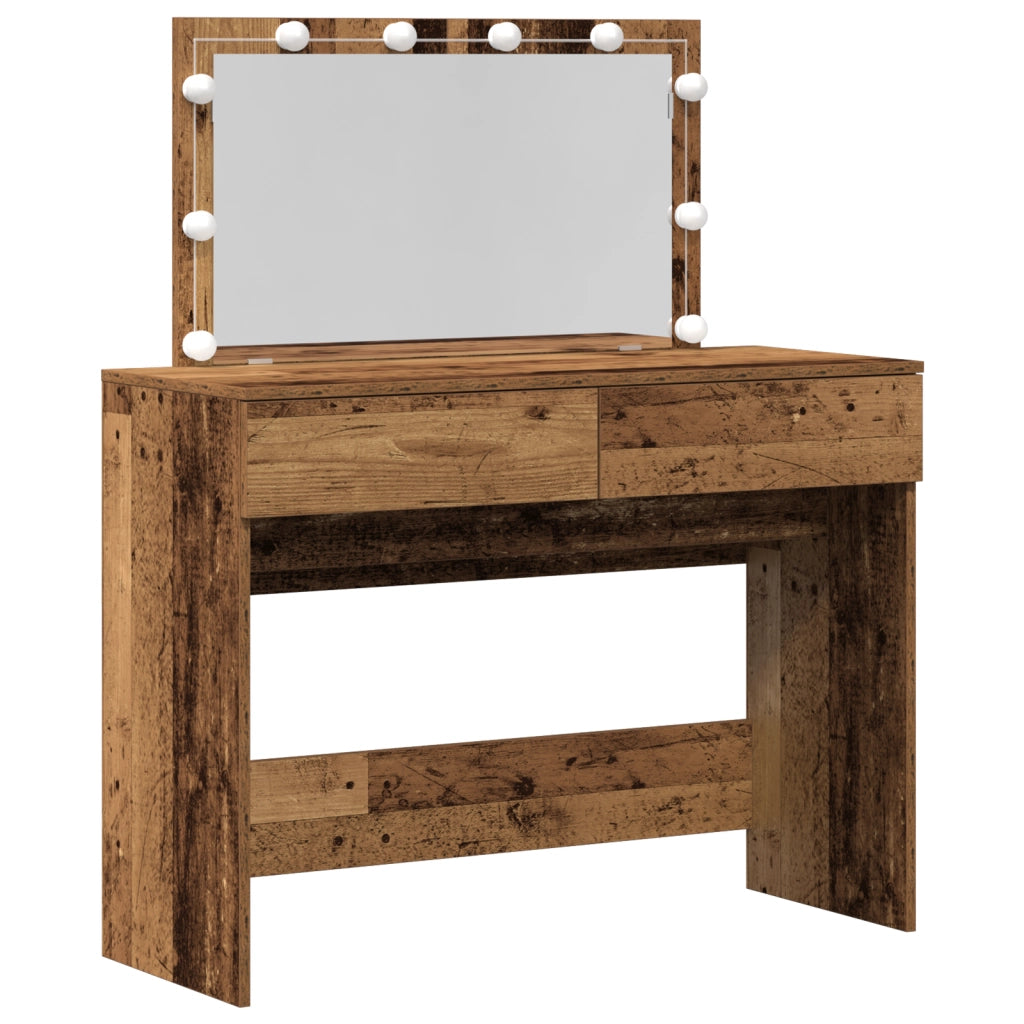 Tavolo da trucco con LED Legno Vecchio 100x40x120 cm
