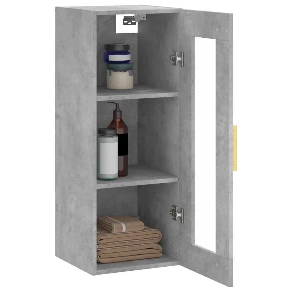 Armadietto a Muro | Mobile a Parete Grigio Cemento 34,5x34x90 cm