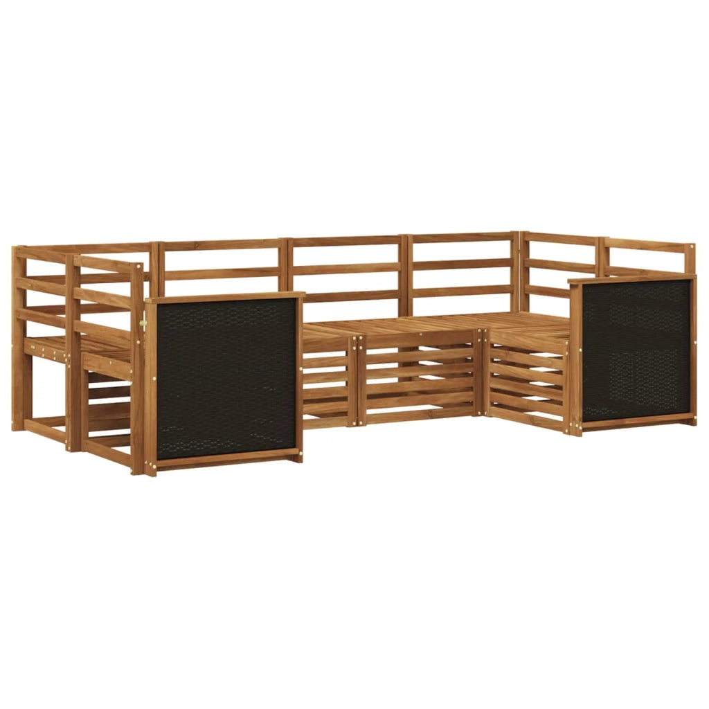 Set di divani da esterno 5 pz Naturale Legno di Acacia Massello 3384760