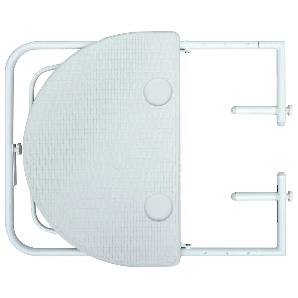 Tavolo da Balcone Pensile Bianco 60x64x83,5cm Plastica Rattan cod mxl 34206