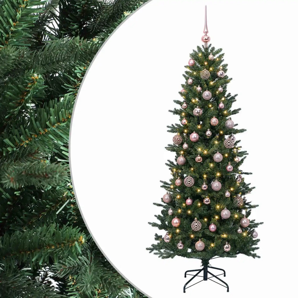 Albero di Natale artificiale con palline 210 cm 300 LED 3466649