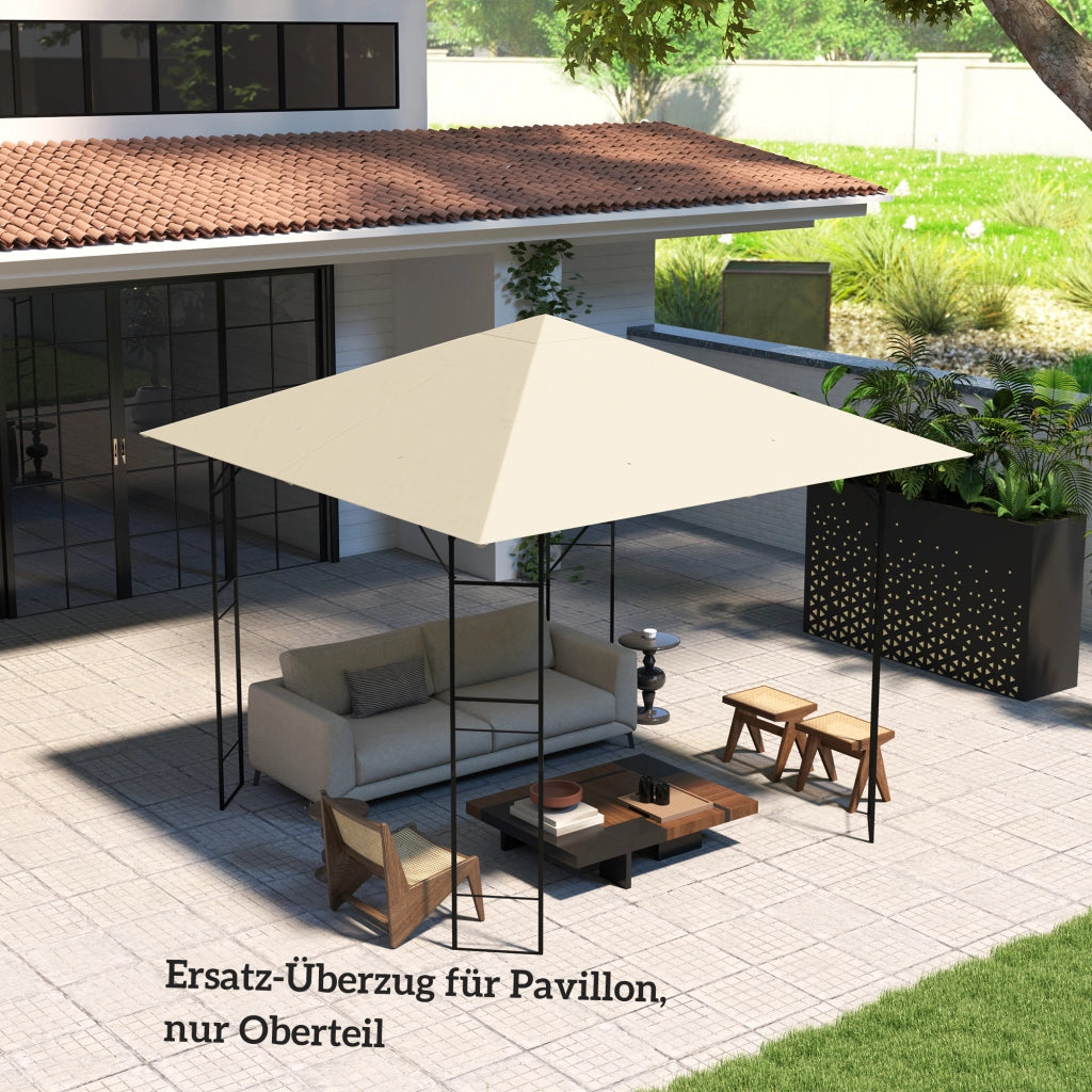 Copertura per gazebo 3x3 m impermeabile UPF30+ ¨C zephmum ¨C crema tessuto Oxford 370 g/m2