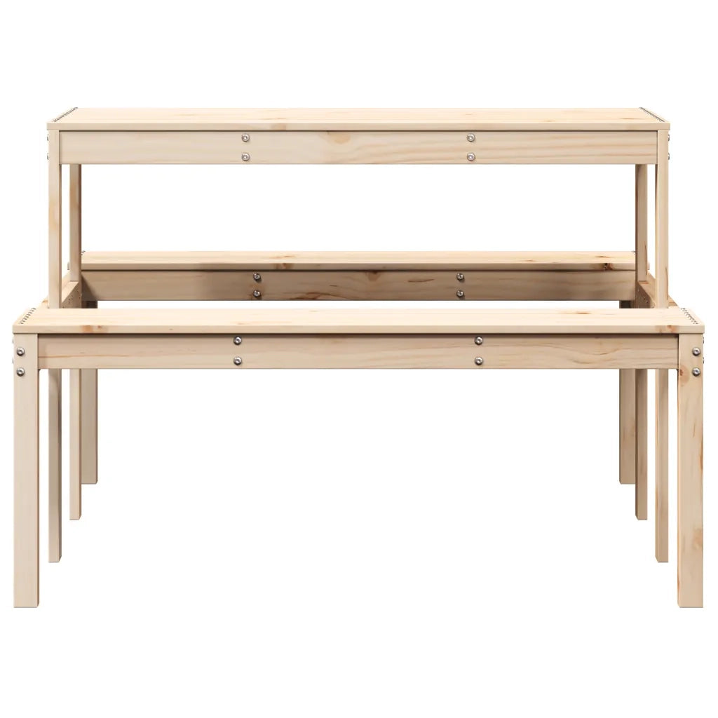 Tavolo da Picnic 110x134x75 cm in Legno Massello di Pino