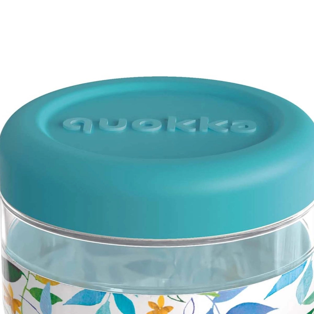 Contenitore Alimentare con Motivo Foglie ad Acquerello 770ml con Coperchio Multicolore Quokka