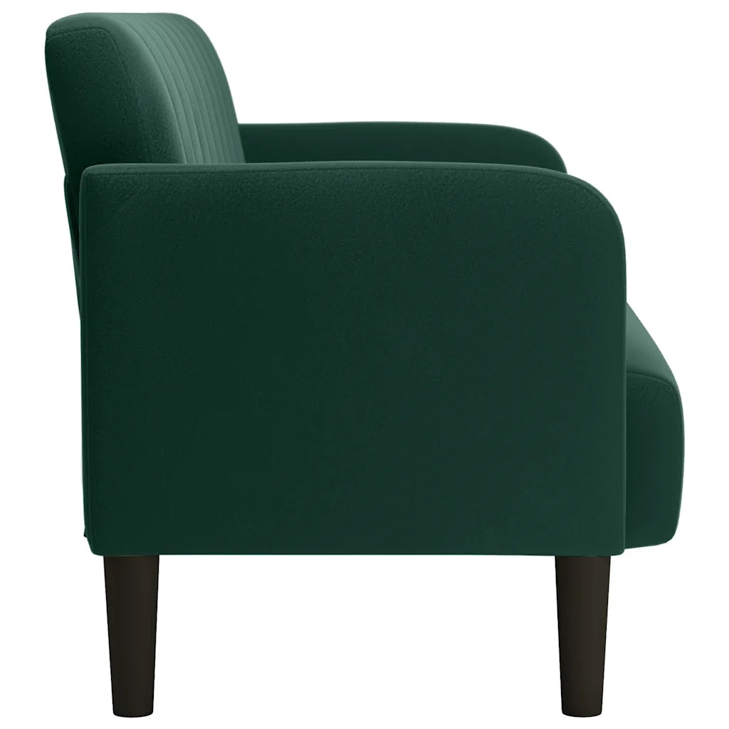 Divano Divanetto Verde Scuro 109 cm Velluto 4100589