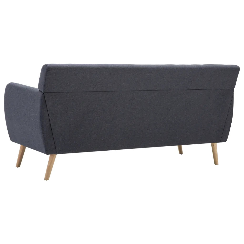 Divano a 3 Posti Rivestito in Tessuto 172x70x82 cm Grigio Scuro 247125