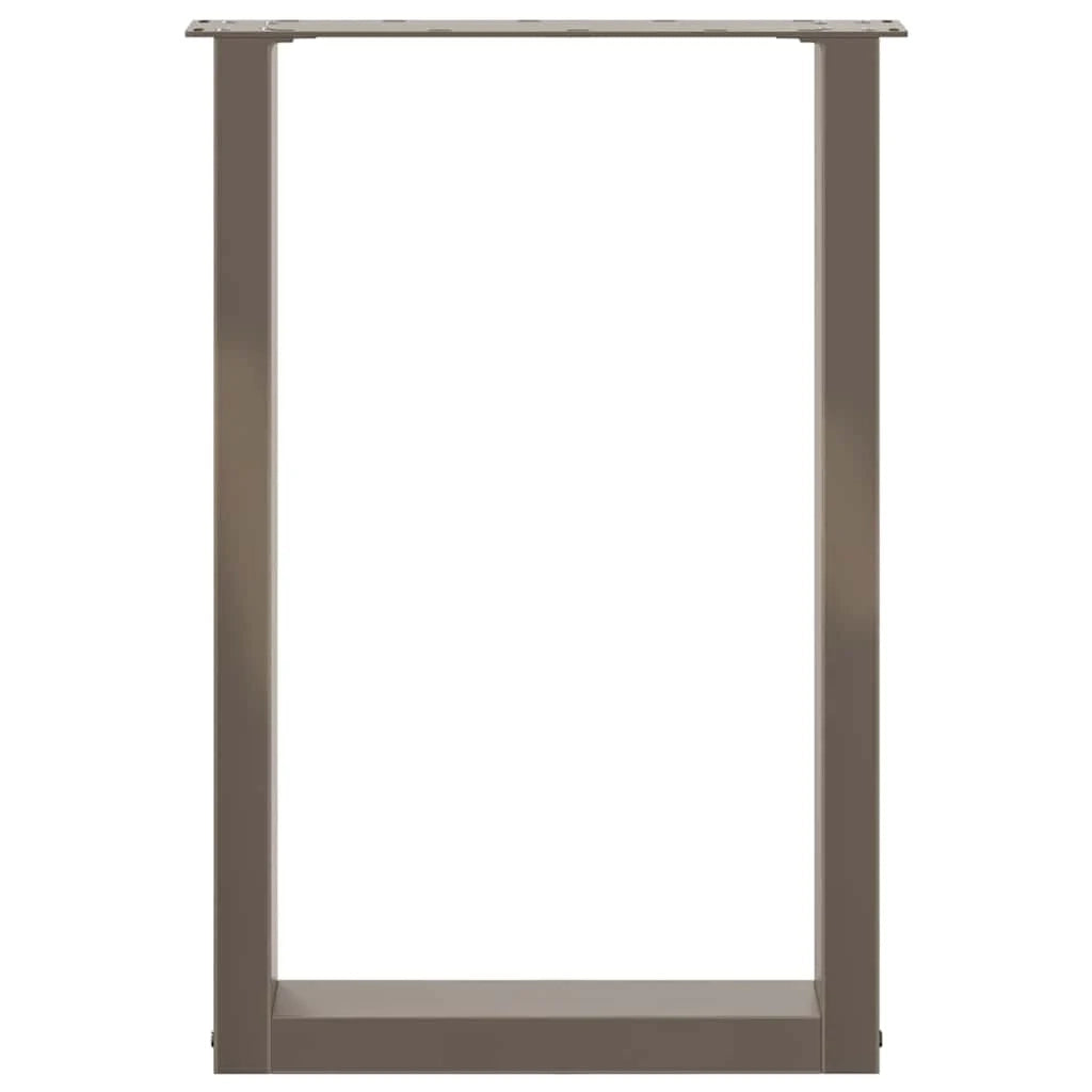 Set di 2 gambe regolabili per tavolo da pranzo a forma di U 50 x 72-73 cm in acciaio verniciato a polvere naturale 02_0057419