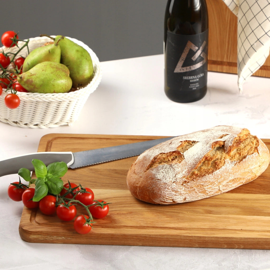 Tagliere da cucina in legno KADAX 45x30 cm, in rovere massello, ideale per servire.