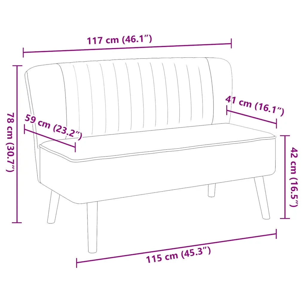 Divano | Divano da soggiorno | Sofa in Tessuto 117x55,5x77 cm Blu