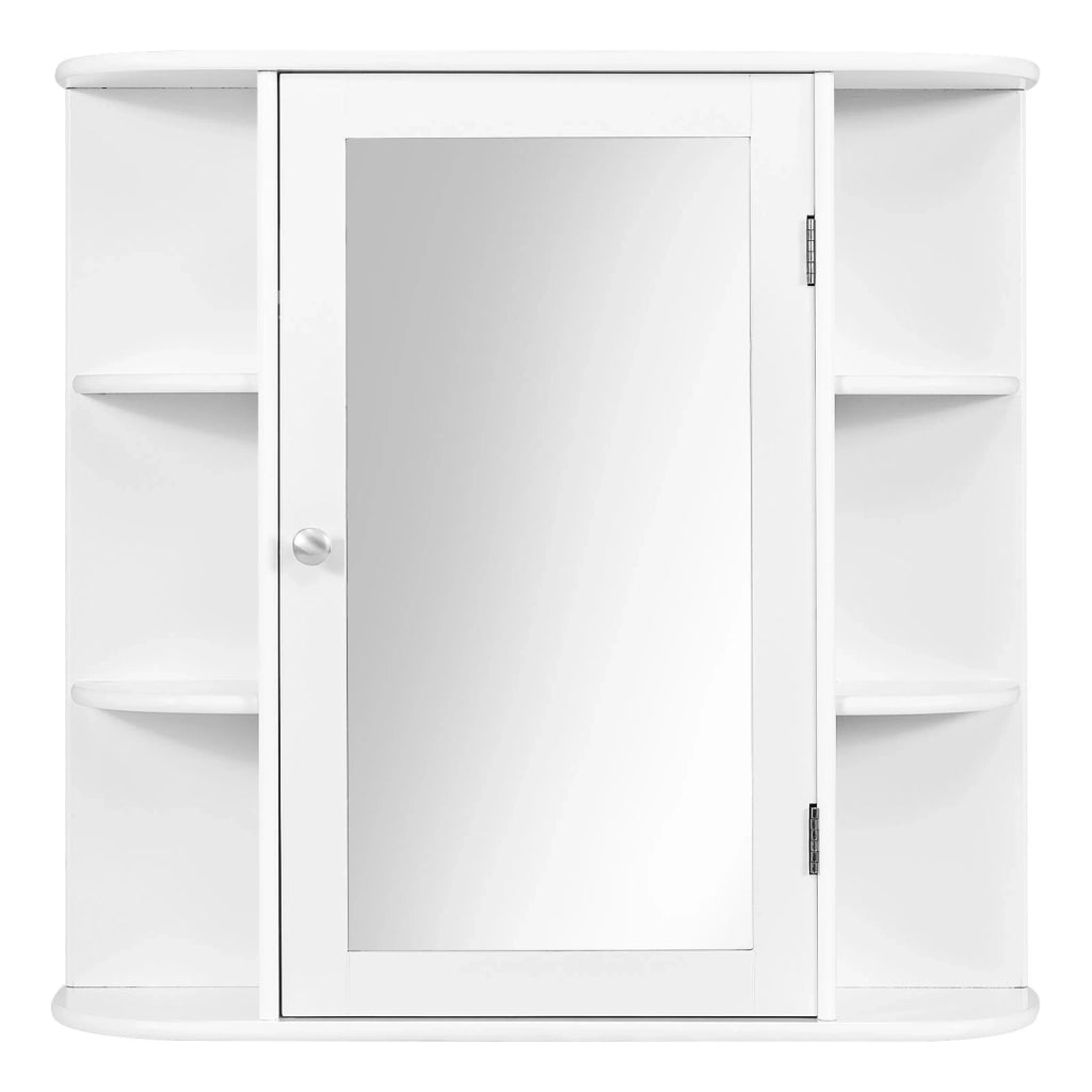 Multipurpose Mount Wall Mirror Bathroom Storage Cabinet-White